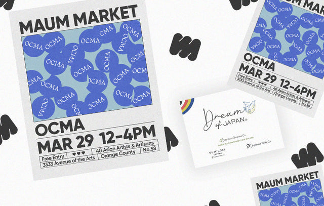 We will have a booth at the Maum Market at OCMA March 29 12-4PM