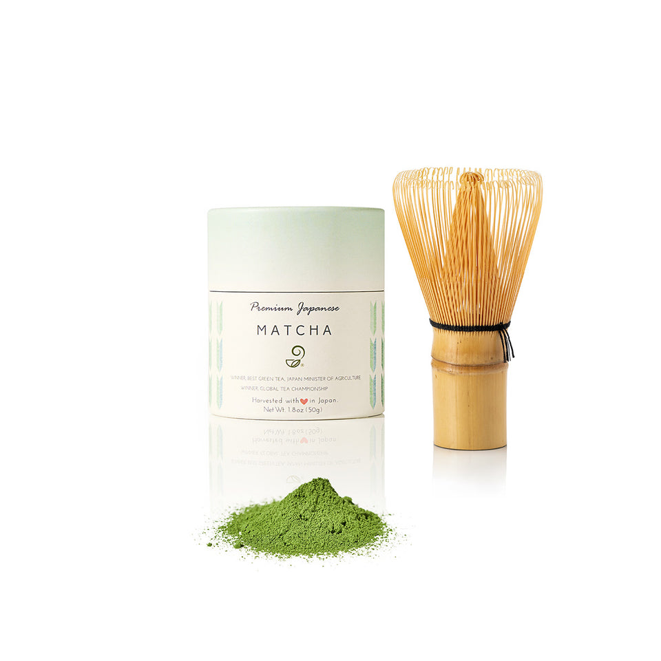 Premium Matcha Japanese Green Tea and Bamboo Japanese Chasen Gift Set from Japanese Green Tea Co.