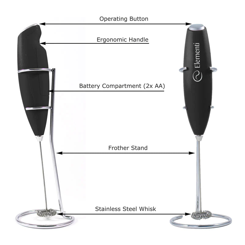 Elementi Electric Matcha Whisk - Handheld Milk Frother for Tea