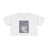 Cat Crop Tee — "Make Me Smile" Cute Graphic Women's Top