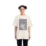 Cat Portrait T-Shirt — Retro Soft Grey Kitten Tee with "Made me smile" Back Text