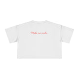 Cat Crop Tee — "Make Me Smile" Cute Graphic Women's Top