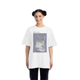Cat Portrait T-Shirt — Retro Soft Grey Kitten Tee with "Made me smile" Back Text