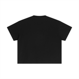 Essential Cotton Boxy T-Shirt in black, plain back view
