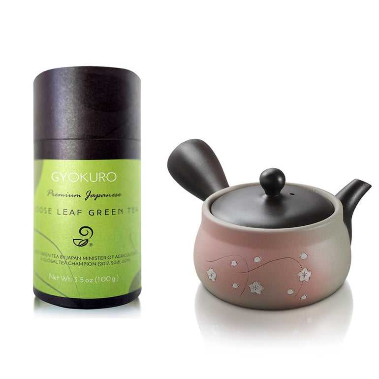 The Beginner Gift Set - Premium Japanese Green Tea and Japanese Tokoname Kyusu Teapot