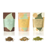 Hojicha (Roasted Green Tea), Genmaicha (Green Tea with Brown Rice) and Genmai Matcha (Matcha with Roasted brown rice) Japanese Premium Tea Set