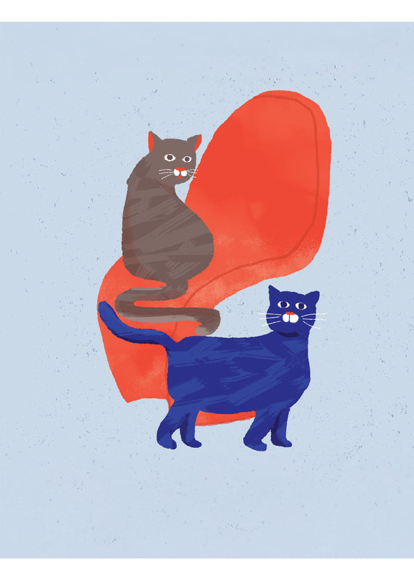 Chair & Cats Poster - Art Print