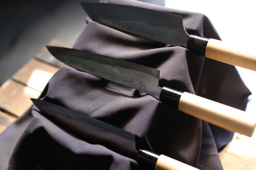 Bunka Knife - Japanese Sword Kitchen Artisanal Chef's Knife, Honyaki Carbon Steel by Mr. Ueta Sukesada
